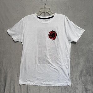 Dikotomy Shirt Mens Large White Rose Savage Life Kanji Graphic Tee Streetwear‎